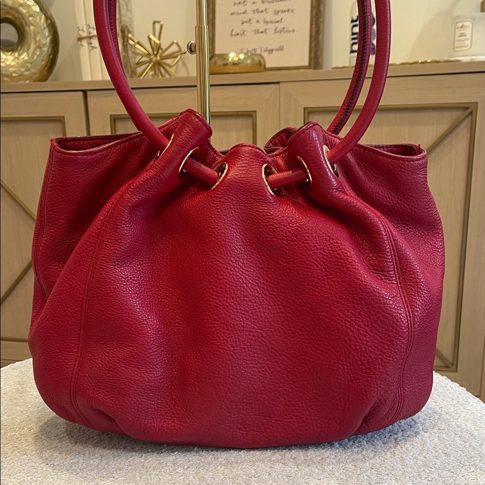 Michael Kors Red Leather Shoulder Bag - Picture 5 of 8